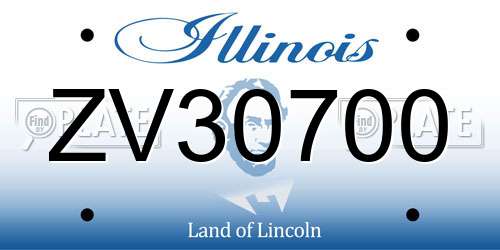 ZV30700 Illinois License Plate