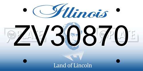 ZV30870 Illinois License Plate