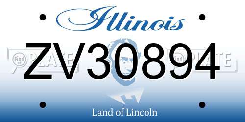 ZV30894 Illinois License Plate