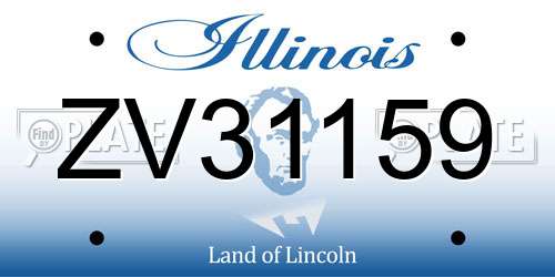 ZV31159 Illinois License Plate