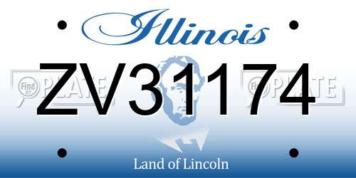 ZV31174 Illinois License Plate