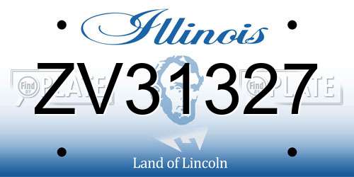 ZV31327 Illinois License Plate