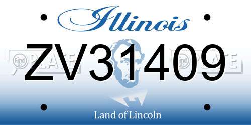 ZV31409 Illinois License Plate