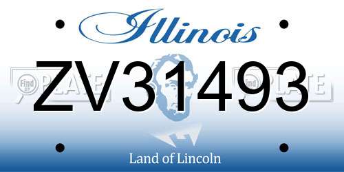 ZV31493 Illinois License Plate