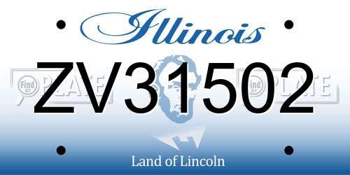 ZV31502 Illinois License Plate