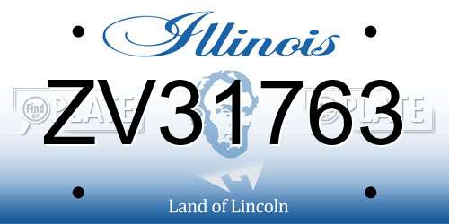 ZV31763 Illinois License Plate