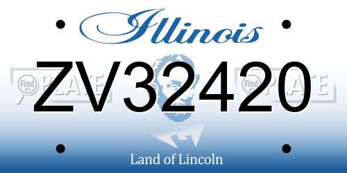 ZV32420 Illinois License Plate