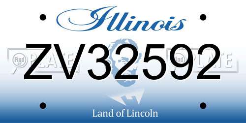 ZV32592 Illinois License Plate
