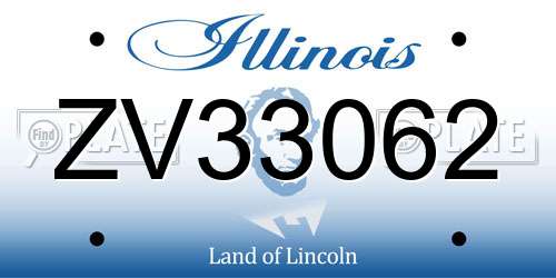 ZV33062 Illinois License Plate
