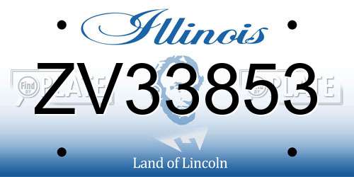 ZV33853 Illinois License Plate