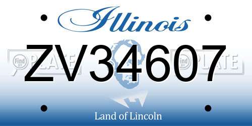 ZV34607 Illinois License Plate