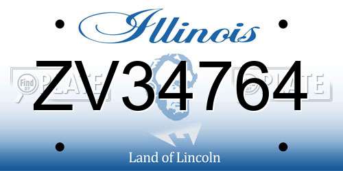 ZV34764 Illinois License Plate