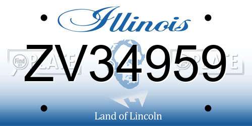 ZV34959 Illinois License Plate