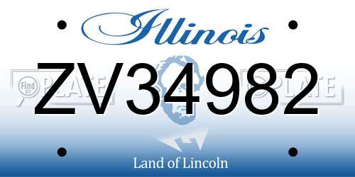 ZV34982 Illinois License Plate