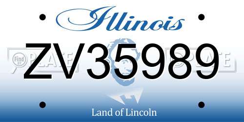 ZV35989 Illinois License Plate