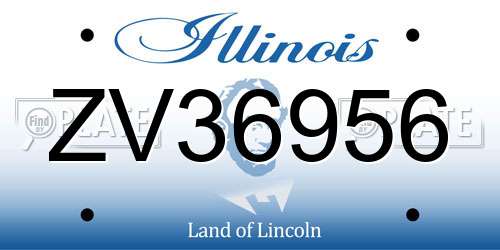 ZV36956 Illinois License Plate
