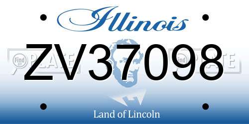 ZV37098 Illinois License Plate