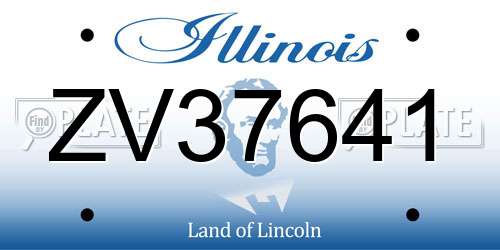 ZV37641 Illinois License Plate