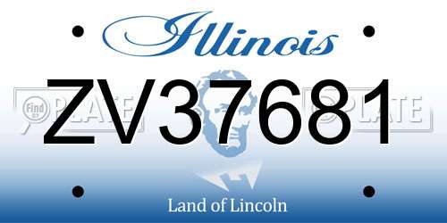 ZV37681 Illinois License Plate