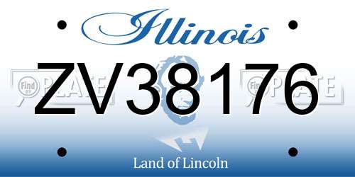ZV38176 Illinois License Plate