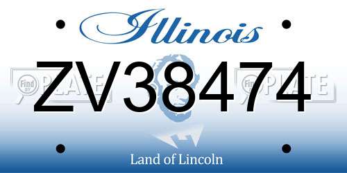 ZV38474 Illinois License Plate
