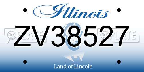 ZV38527 Illinois License Plate