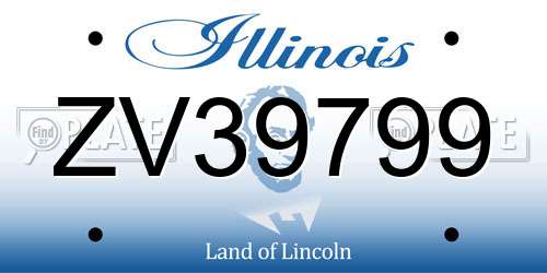 ZV39799 Illinois License Plate