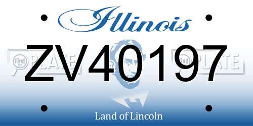 ZV40197 Illinois License Plate