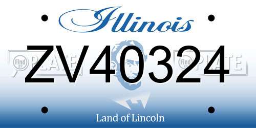 ZV40324 Illinois License Plate
