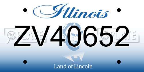 ZV40652 Illinois License Plate