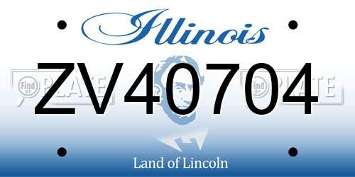 ZV40704 Illinois License Plate