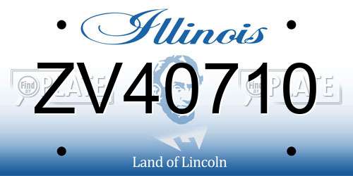 ZV40710 Illinois License Plate