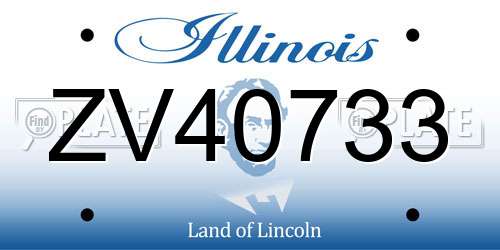 ZV40733 Illinois License Plate