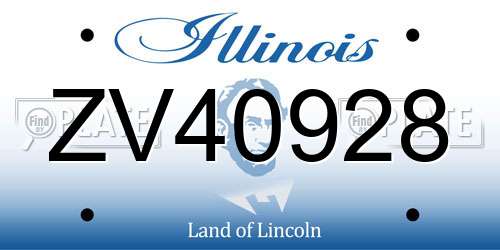 ZV40928 Illinois License Plate