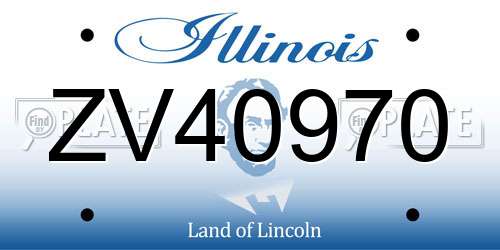 ZV40970 Illinois License Plate