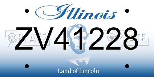 ZV41228 Illinois License Plate
