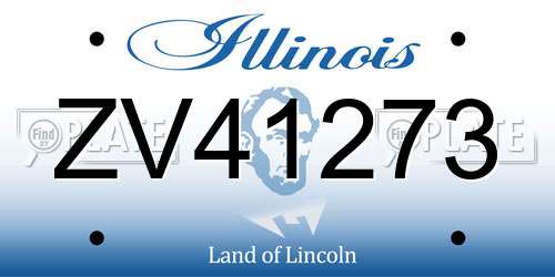 ZV41273 Illinois License Plate