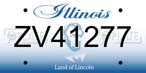 ZV41277 Illinois License Plate