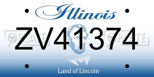 ZV41374 Illinois License Plate