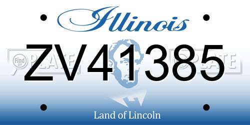 ZV41385 Illinois License Plate