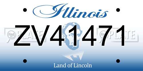 ZV41471 Illinois License Plate
