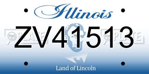 ZV41513 Illinois License Plate