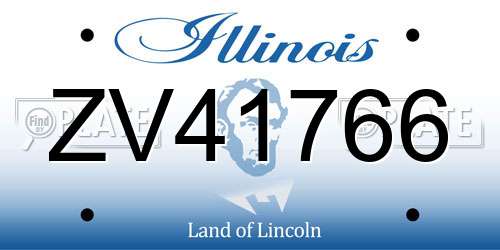 ZV41766 Illinois License Plate