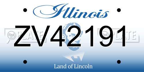 ZV42191 Illinois License Plate