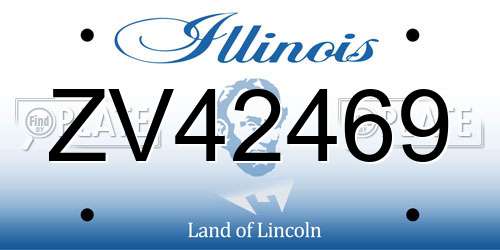ZV42469 Illinois License Plate