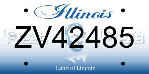ZV42485 Illinois License Plate