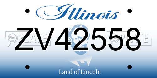 ZV42558 Illinois License Plate