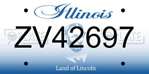ZV42697 Illinois License Plate