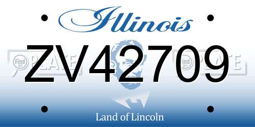 ZV42709 Illinois License Plate