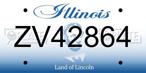 ZV42864 Illinois License Plate